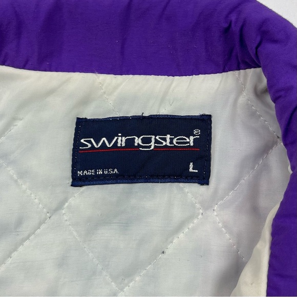 Vtg Swingster NASCAR Daytona Mens Puffer Jacket Large 90s Color Block C2 - Picture 4 of 8